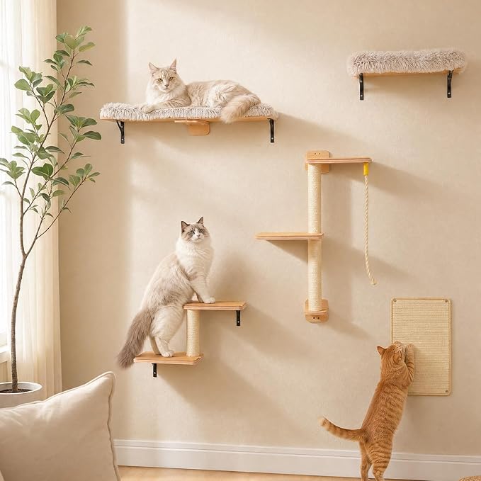 PAWZ Road Cat Wall Shelves, Wood Cat Wall Furniture by PAWZRoad