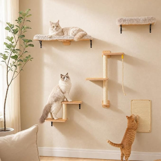 PAWZ Road Cat Wall Shelves, Wood Cat Wall Furniture by PAWZRoad