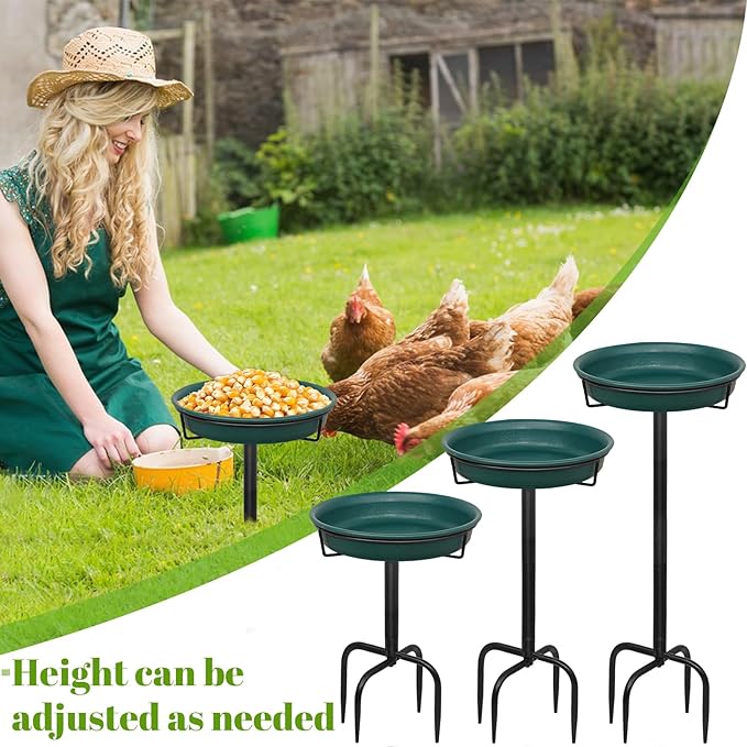 35.5In Freestanding Birdbaths Bowl Outdoor, Standing Garden Bird Bath Bird - Image 4