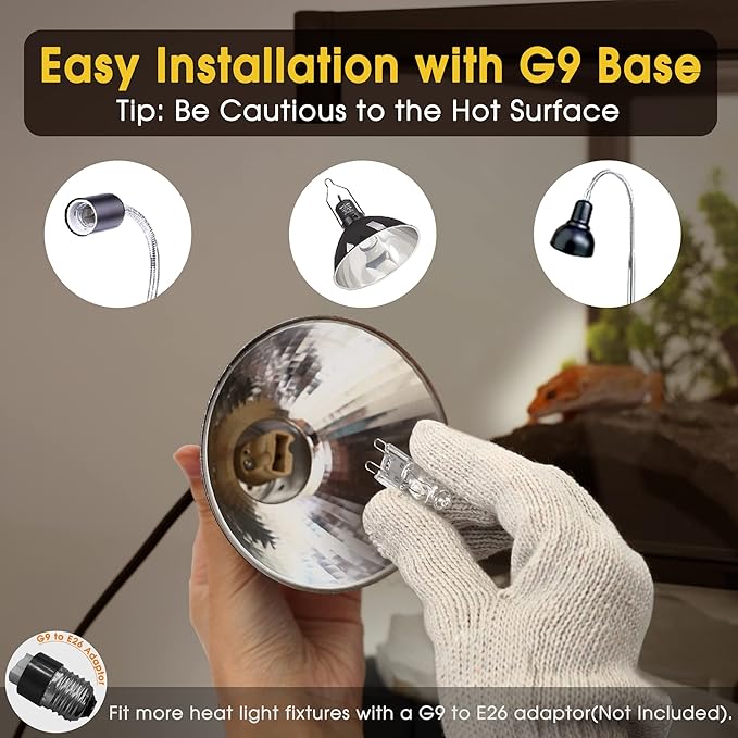 Briignite G9 Heat Lamp Bulbs for Reptile, Mini Reptile Light, Dimmable G9 Mini - Image 5