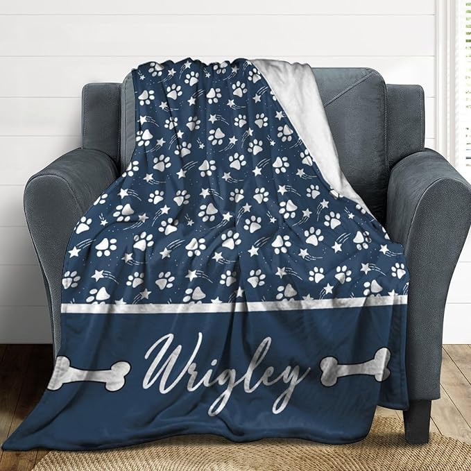 Artsadd Personalized Paw Print Dog Blanket - Image 4