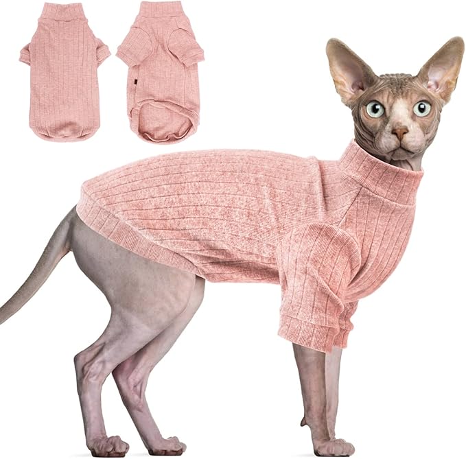 Idepet Sphynx Hairless Cats Sweater Shirt Kitten Soft Puppy Clothes Pullover by Idepet