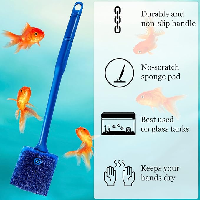 SunGrow Aquarium, Crested Gecko, Hermit Crab Sponge Scraper Cleaner, 16” x 2” - Image 3