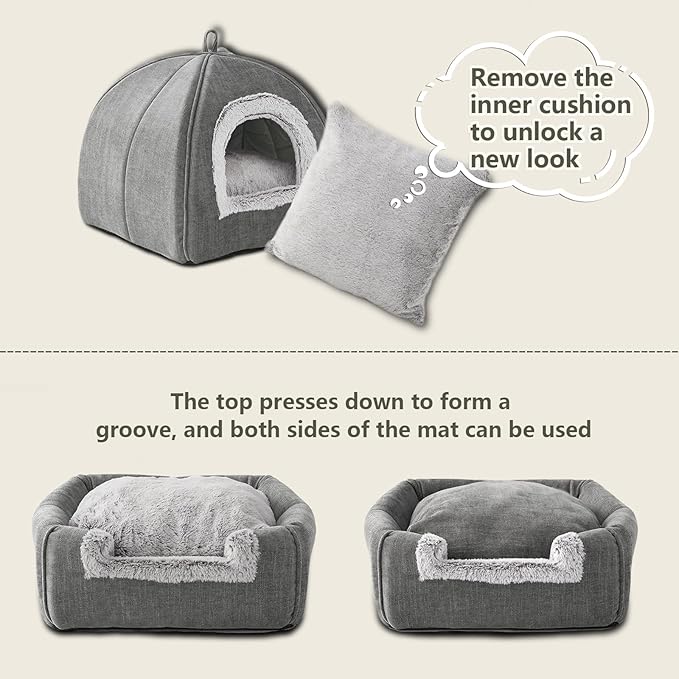 Cat Bed Cave-Cat Beds for Indoor Cats, Kittens and Small Pets, Soft and Warm - Image 3