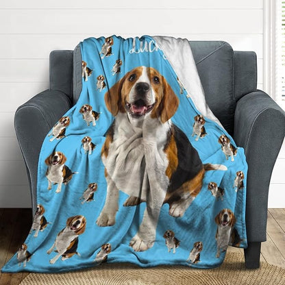 Personalized Dog Portrait Blanket Using Pet Photo & Name Custom Pet Memorial - Image 5