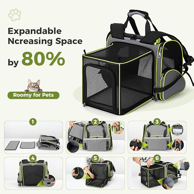 Lekereise Widened Pet Backpack Travel, Wide Pet Carrier Backpack - Image 4