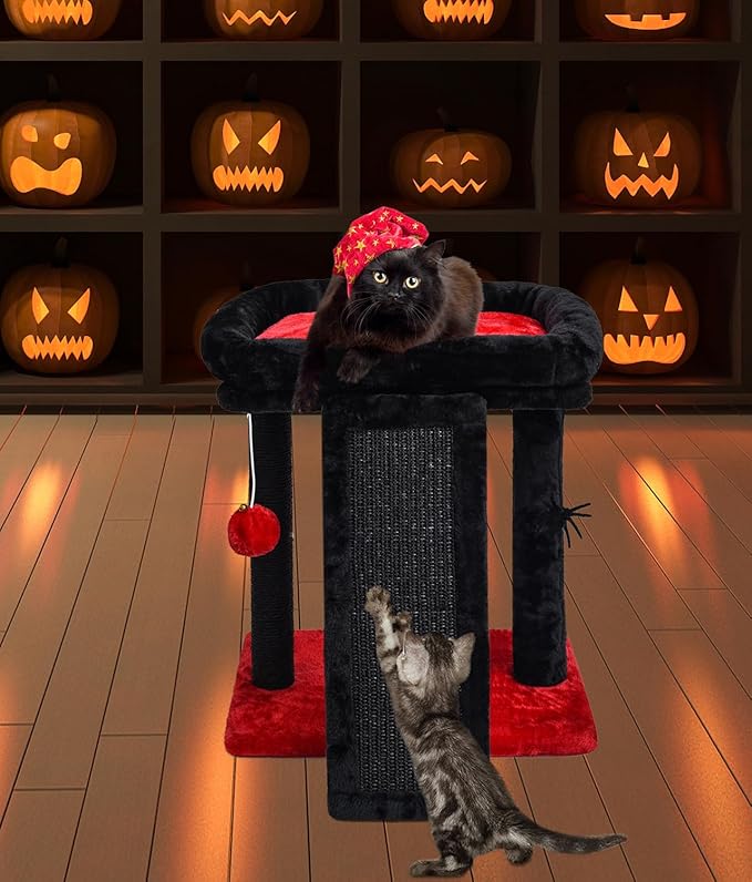 SYANDLVY Small Gothic Cat Tree for Indoor Cats, Scratching Board - Image 6