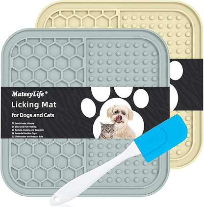 MateeyLife 2PCS Small Lick Mat for Dogs and Cats, Licking Mats for Dog Anxiety by MateeyLife
