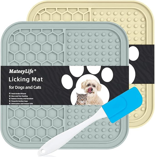 MateeyLife 2PCS Small Lick Mat for Dogs and Cats, Licking Mats for Dog Anxiety by MateeyLife