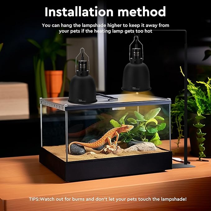 Reptile Light Fixture 5.5", Reptile Heat Lamp Max 100W, Reptile Tank Lighting - Image 5
