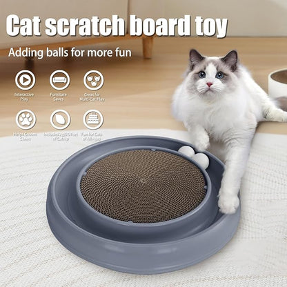 Cat Scratcher Toy Ball Track for Indoor Cats, Round Interactive Scratching - Image 3