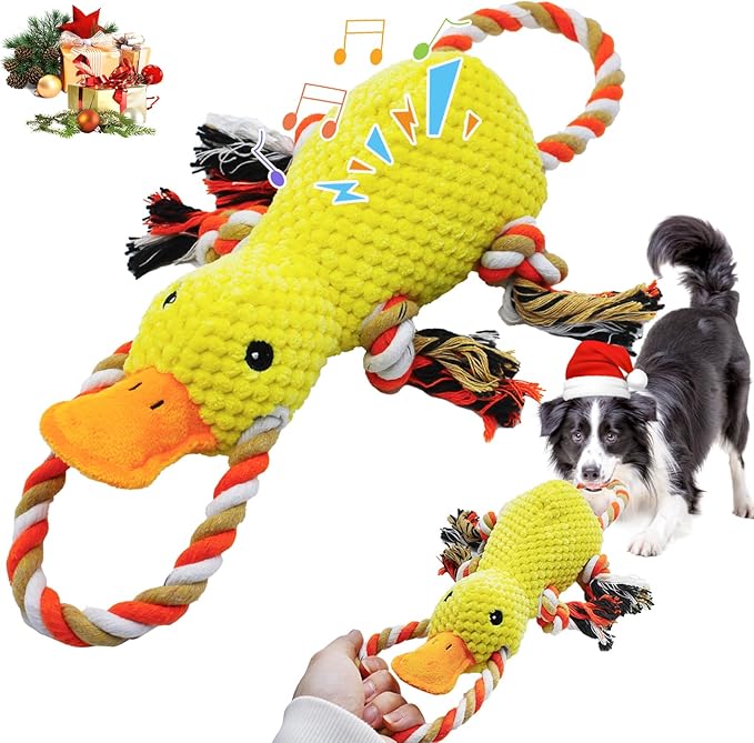 YZHDUXIU Tug of War Dog Toy, Squeaky Dog Toys Interactive Duck Puppy Toys to by Yzhduxiu