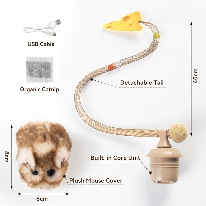 Migipaws Interactive MigiMouse Cat Toy 360° Rolling & Spin - Image 8