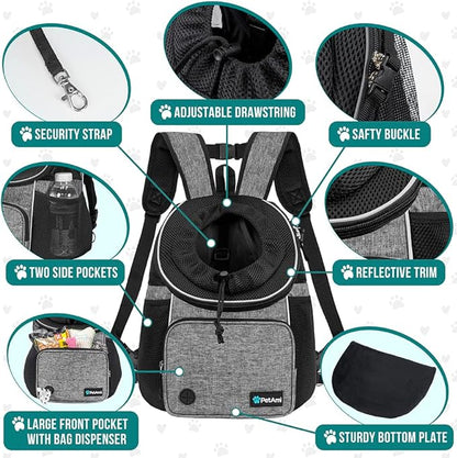 PetAmi Dog Front Carrier Backpack, Adjustable Pet Cat Chest Ventilated Dog - Image 4