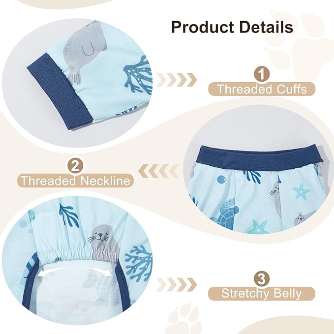 Bienbee Dog Pajamas, 4 Pack Dog Recovery Suit Shedding Suit Cute Soft Puppy - Image 6