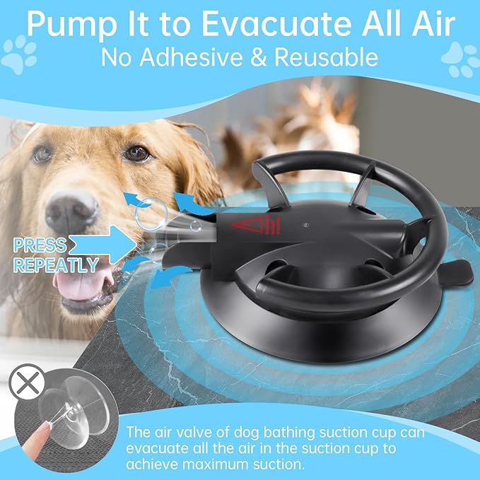 HLOGREE Heavy Duty Dog Bathing Suction Cup - Image 4