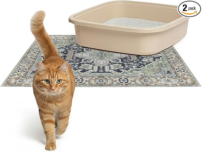 Lovewag Pets Cat Litter Box Mats 2 Pack by Lovewag