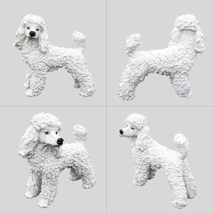 White Poodle Dog Garden Statue - Image 9