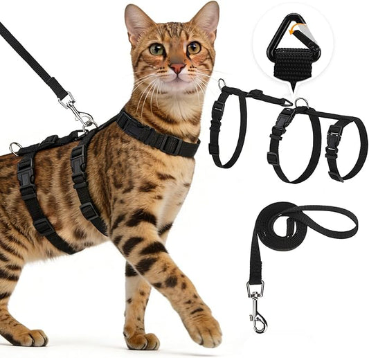 PUPTECK Cat Harness and Leash Set, Escape Proof Adjustable Kitten Harness by PUPTECK