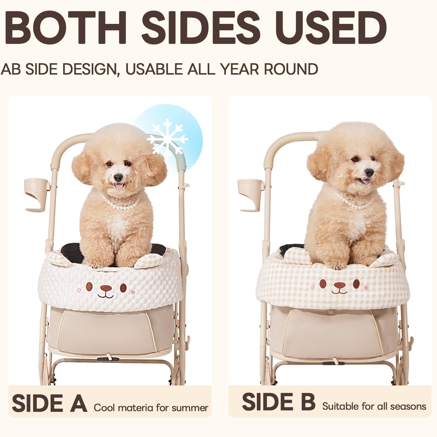 Stroller Cover for Pets, Removable & Washable Dog Stroller Cushion, Cushion & Cover for Dogs & Cats, Blue