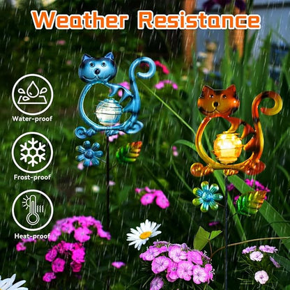 Solar Garden Lights Outdoor Decor, 26.4''H Cat Figurine Lights, Waterproof - Image 5