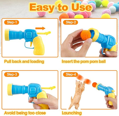 MeoHui 31Pcs Cat Ball Toy Launcher Gun, Cat Balls Fetch Toy, Funny Interactive - Image 6