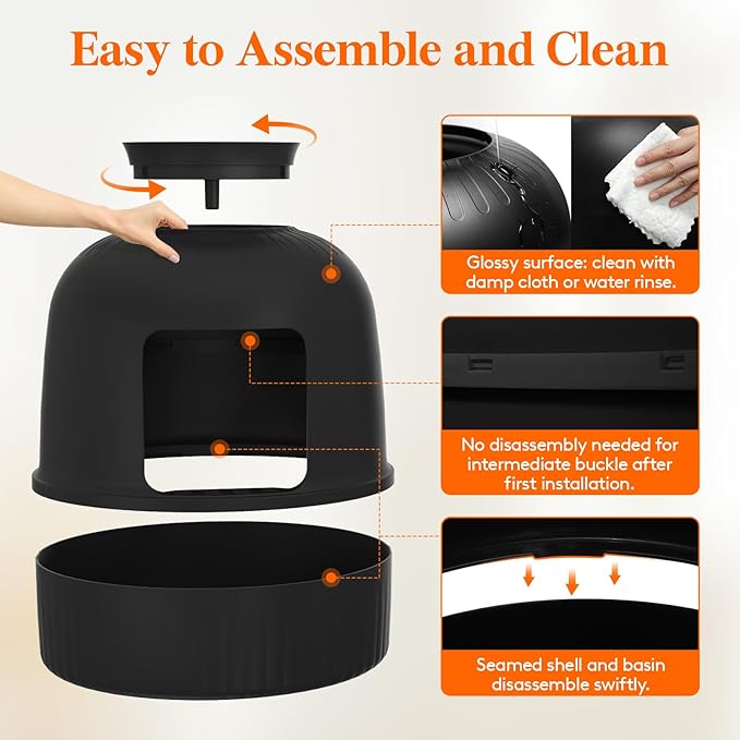 Lifewit Cat Litter Box, Hidden Enclosure Litter Tray - Image 4