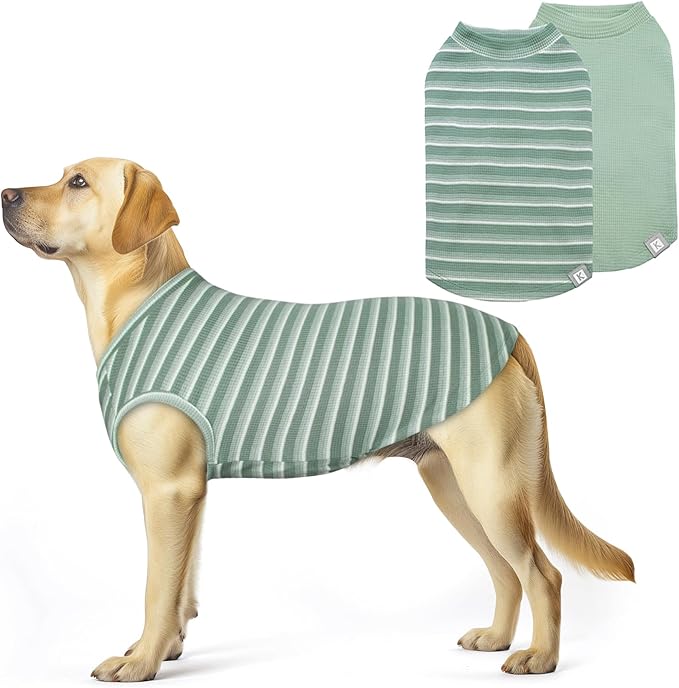 KYEESE 2Pack Waffle Dog Shirts, Lightweight Sleeveless Dog T Shirts by KYEESE