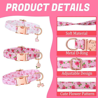 3 Pack Pink Dog Collars for Small Dogs Girl Dog Collar - Image 4