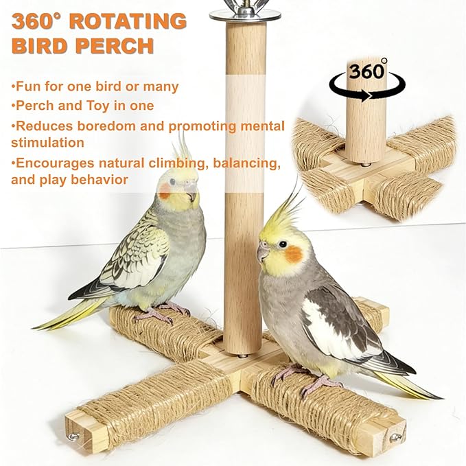 360° Rotating Bird Perch Stand - Image 2