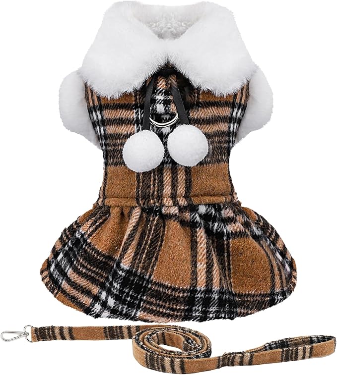 Sebaoyu Plaid Dog Sweater Dress by Sebaoyu