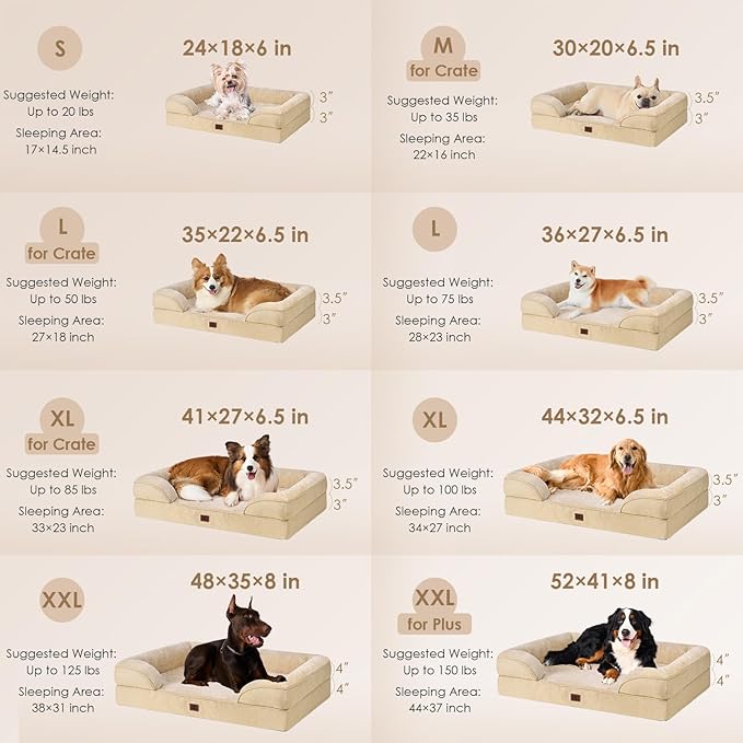 EHEYCIGA Orthopedic Dog Bed for Small Dogs, Waterproof Memory Foam Small Pet - Image 2