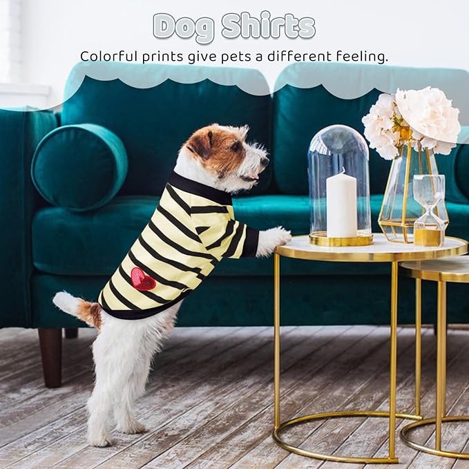 Dog Shirts for Medium Dogs Cats, Dog Striped T-Shirts Dog Vest Pet Apparel Tee - Image 4