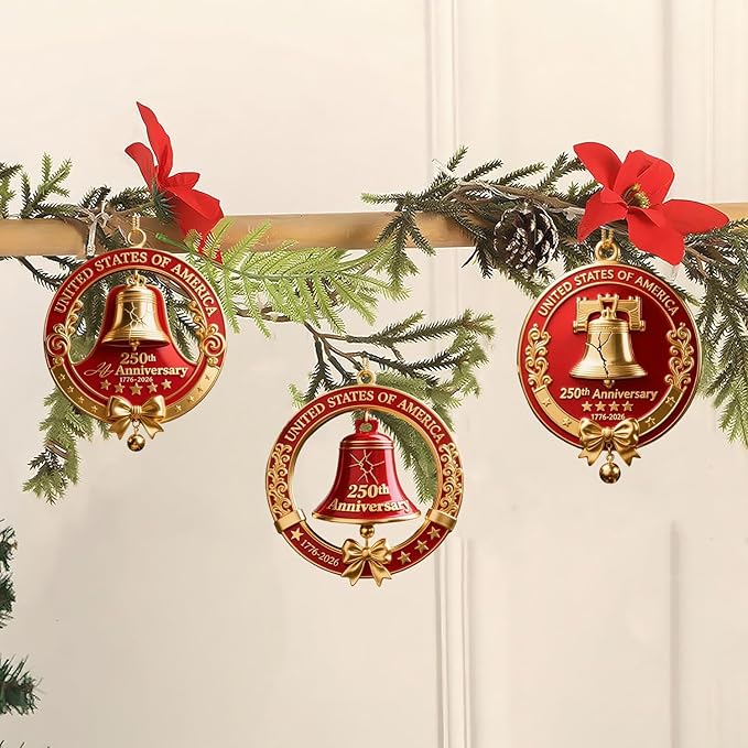 6 Pcs 250th Anniversary Liberty Bell Hanging Ornament Indoor Outdoor Decor - Image 6