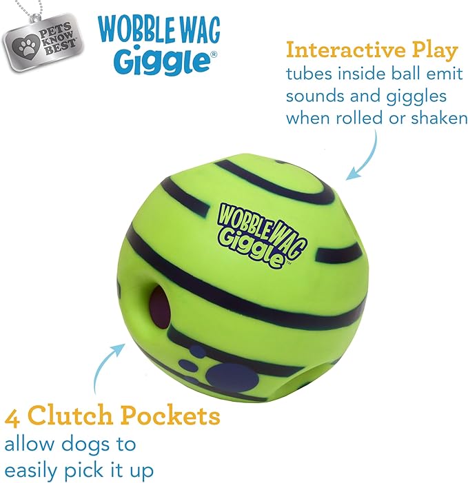 Wobble Wag Giggle Ball, Interactive Dog Toy, Fun Giggle Sounds When Rolled or - Image 3