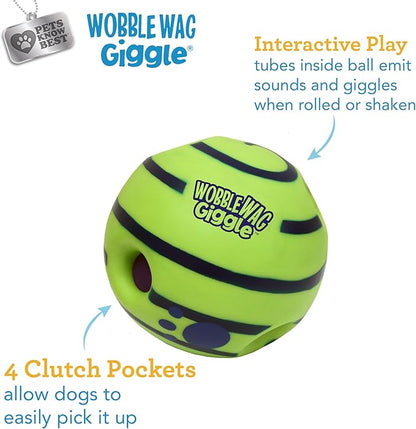 Wobble Wag Giggle Ball, Interactive Dog Toy, Fun Giggle Sounds When Rolled or - Image 3