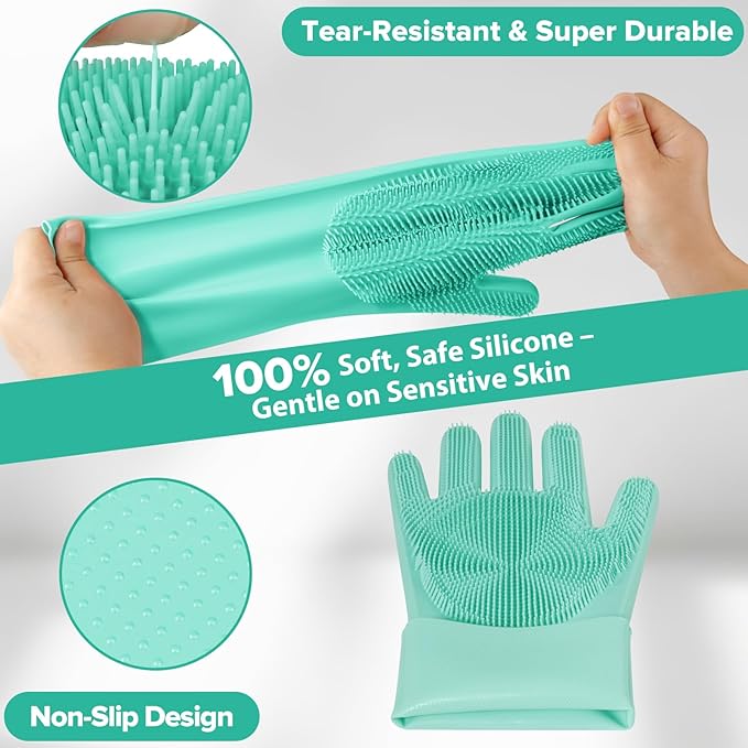 Augwind 6PCS Pet Grooming Kit for Dogs, Cats and Horses | Dog Washing Gloves | - Image 4