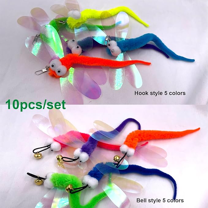 AcceLeah Cat Worm Toy Refills Cats Teaser Toys Worms and Dragonfly Refill - Image 3