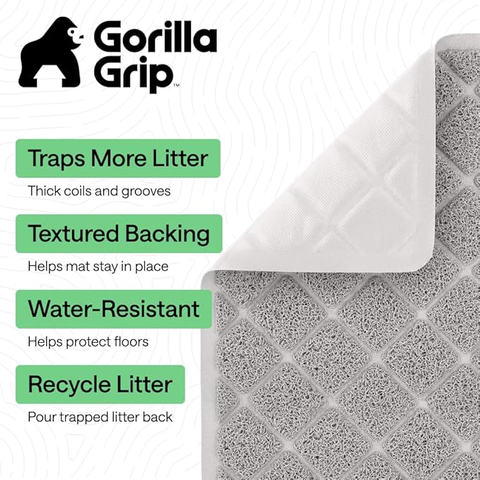 GORILLA GRIP Cat Litter Box Mat, Cushioned Coil Mesh Litter Trapping Mats - Image 2