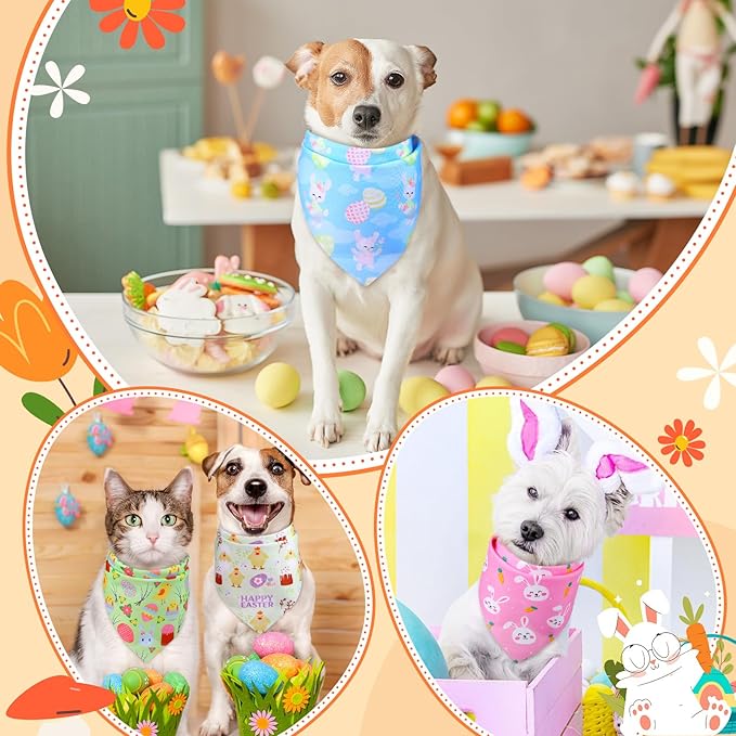 Preboun 50 Pcs Easter Dog Bandanas Bulk Bunny Dog Bandanas - Image 6