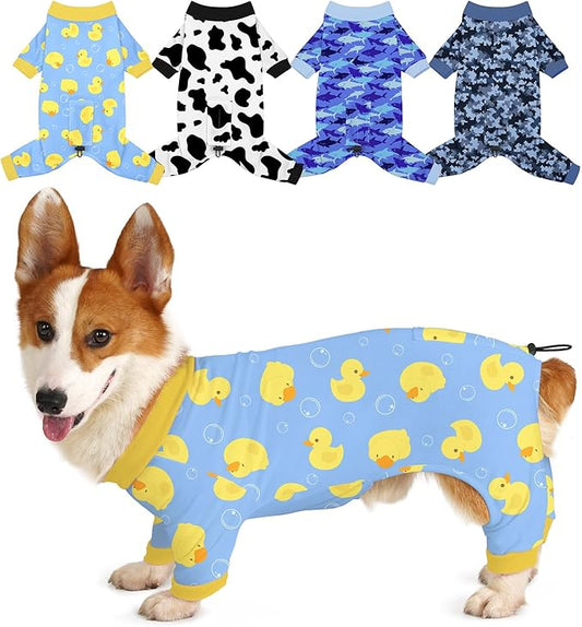 Bienbee Dog Pajamas, 4 Pack Dog Recovery Suit Shedding Suit Cute Soft Puppy by Bienbee
