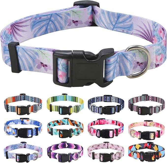 Mihqy Dog Collar with Bohemia Floral Tribal Geometric Patterns by Mihqy