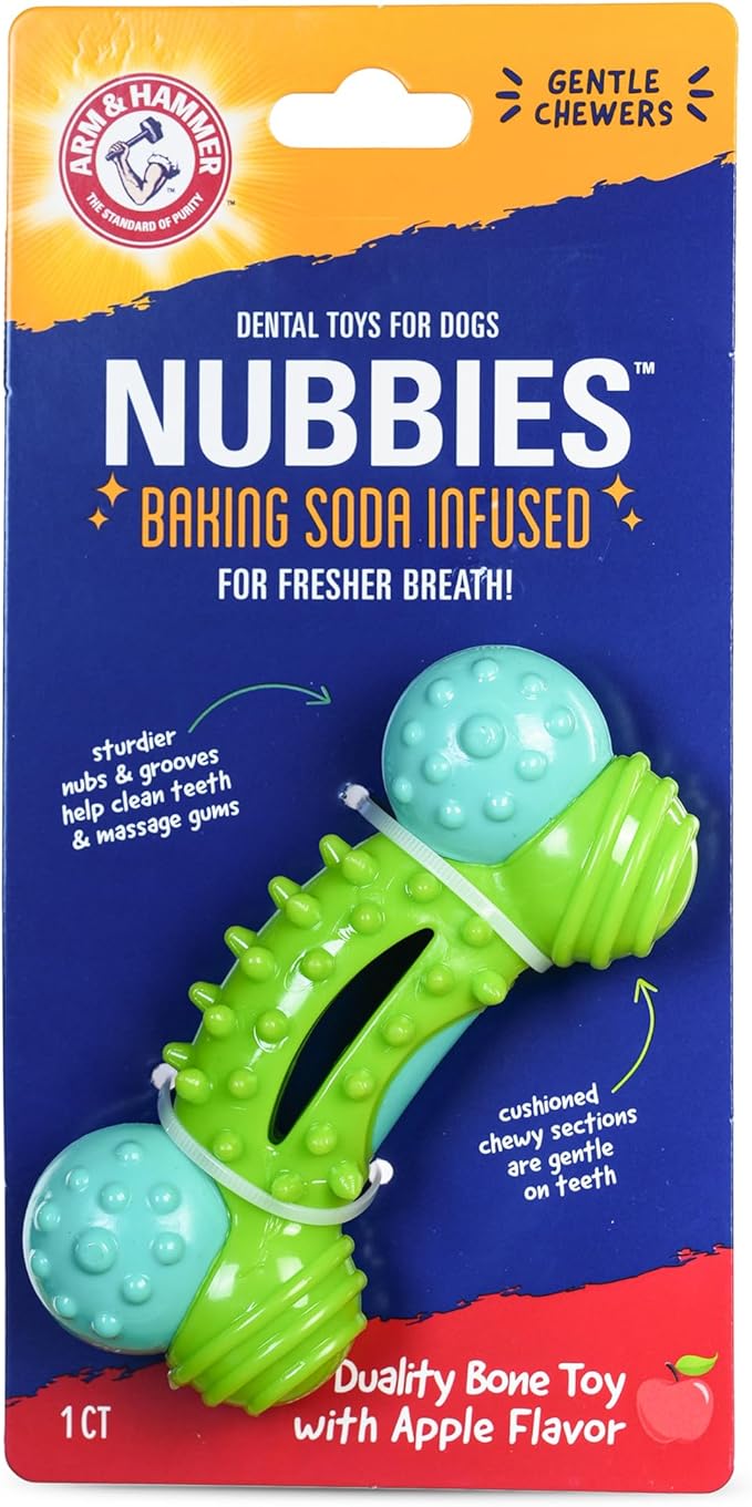 Arm & Hammer Nubbies Duality Bone Dog Dental Chew Toy, Baking Soda Infused by ArmHammer