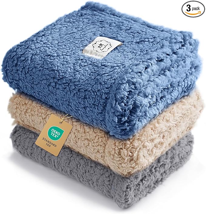 Luciphia 1 Pack 3 Calming Dog Blanket Fluffy Premium Fleece Pet Blankets Soft by luciphia