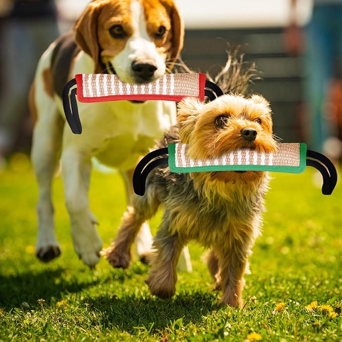 Kacctyen 4 Pcs Dog Tug Toys, Jute Pillow Pull Toy - Image 6