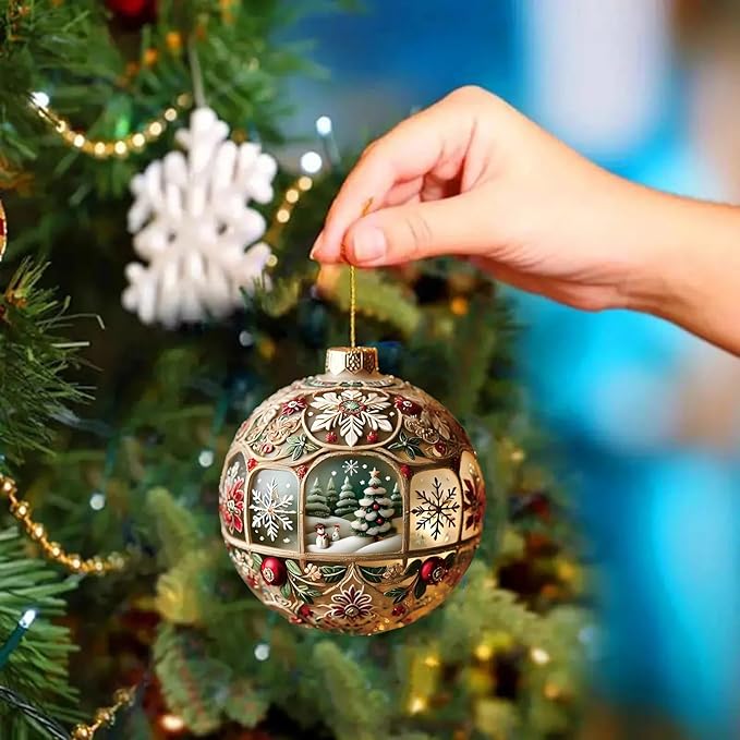12 Pcs Christmas Ornaments Decorations Xmas Ball Hanging Ornaments 2D Acrylic - Image 4