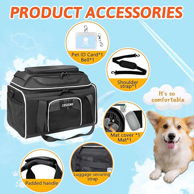 Petskd Top-Expandable Pet Carrier 18x11x11 Inches Delta American United Airline - Image 7