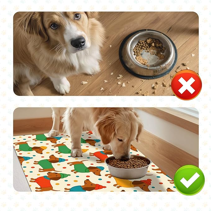 HOMETITUTE Dachshund Dogs Pet Food Mat Spill-Proof Pet Feeding Mat - Image 7
