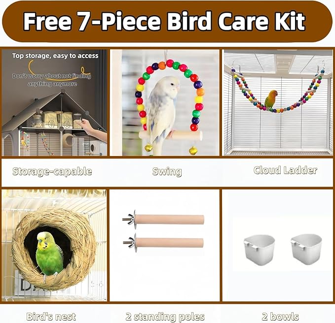 60in Large Flight Bird cage, Equipped - Image 2