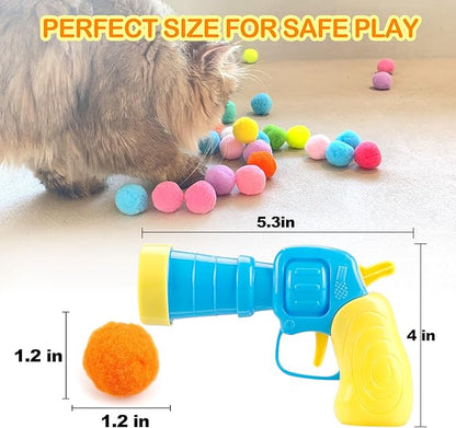 MeoHui 31Pcs Cat Ball Toy Launcher Gun, Cat Balls Fetch Toy, Funny Interactive - Image 4
